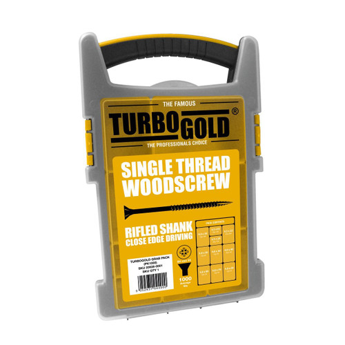 TURBOGOLD PZ DOUBLE-COUNTERSUNK WOODSCREWS TRADE GRAB PACK 1000 PCS - MonkeyTools