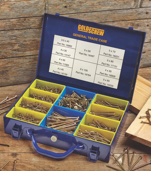 GOLDSCREW PZ DOUBLE-COUNTERSUNK GENERAL TRADE CASE 1400 PCS - MonkeyTools GOLDSCREW PZ DOUBLE-COUNTERSUNK GENERAL TRADE CASE 1400 PCS - MonkeyTools