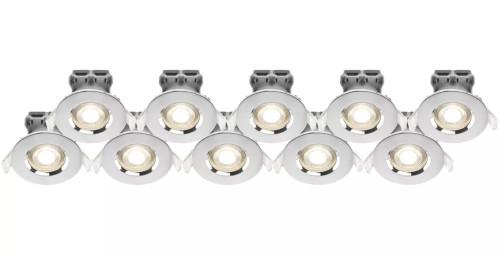 LAP FIXED LED DOWNLIGHTS CHROME 4.5W 420LM 10 PACK - MonkeyTools