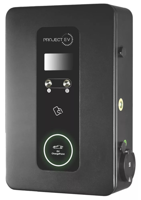 PROJECT EV PRO EARTH RFID 2 PORT 22KW 3-PHASE MODE 3 TYPE 2 SOCKET ELECTRIC VEHICLE CHARGER BLACK - MonkeyTools