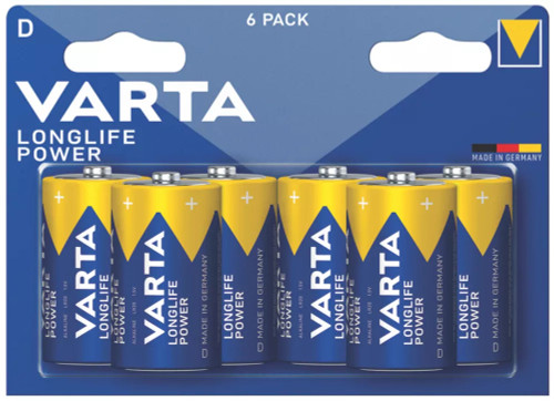VARTA LONGLIFE POWER D ALKALINE HIGH ENERGY BATTERIES 6 PACK - MonkeyTools