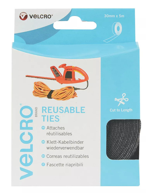 VELCRO BRAND BLACK SELF-GRIPPING TIES 5M X 30MM - MonkeyTools