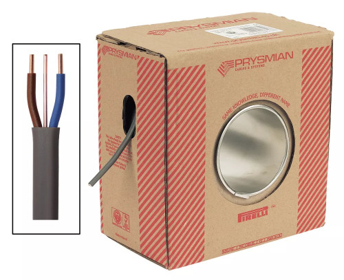 PRYSMIAN 6242Y GREY 10MM² TWIN & EARTH CABLE 25M DRUM - MonkeyTools