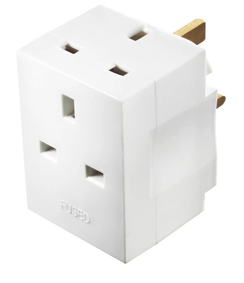 MASTERPLUG 13A FUSED 3-WAY PLUG ADAPTOR - MonkeyTools
