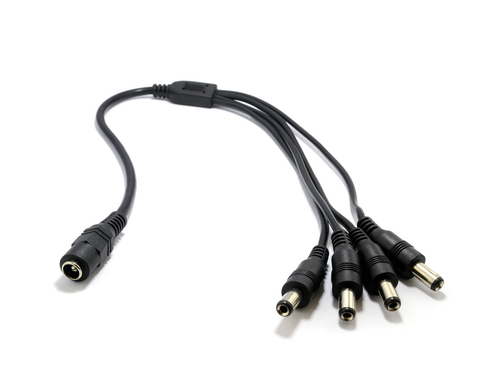 MT12VDCL4 - DC Power Splitter 4 way Adapter - DC POWER SPLITTER 4 WAY ADAPTER 2.1MM CCTV 12V PSU TO 4 LED/CAMERA CABLE - MonkeyTools