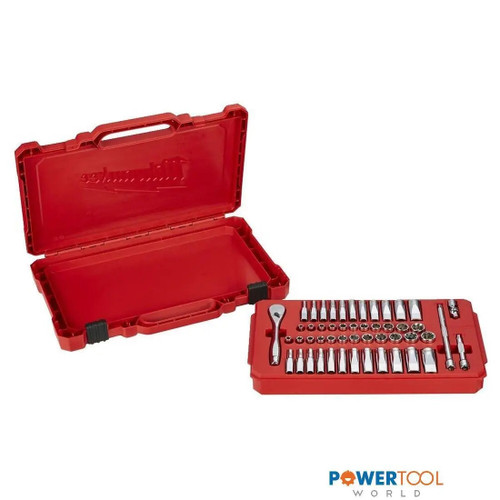 MILWAUKEE 1/4" DRIVE RATCHET & SOCKET SET SAE & METRIC X50 PCS 4932464944 - MonkeyTools MILWAUKEE 1/4" DRIVE RATCHET & SOCKET SET SAE & METRIC X50 PCS 4932464944 - MonkeyTools