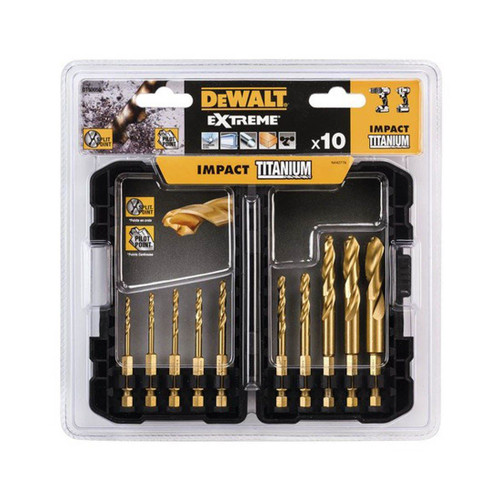 DEWALT DT50050-QZ IMPACT TITANIUM METAL DRILL BIT X10 PC SET - MonkeyTools