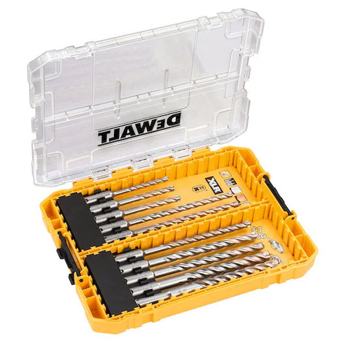 DEWALT DT70752-QZ TOUGHCASE SDS+ FULL HEAD CARBIDE MASONRY DRILL BIT SET X10 PCS - MonkeyTools