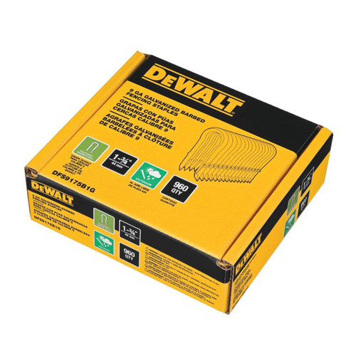 DEWALT DFS9175B1G-QZ 9G G12 GALVANISED FENCING STAPLES 45MM X960 PCS - MonkeyTools DEWALT DFS9175B1G-QZ 9G G12 GALVANISED FENCING STAPLES 45MM X960 PCS - MonkeyTools