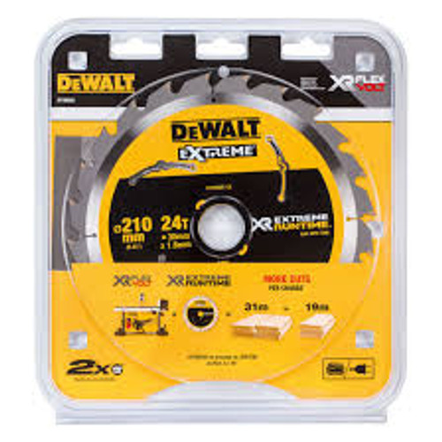 DEWALT DT99565-QZ XR FLEXVOLT EXTREME RUNTIME 210MM X 30MM X 24T TABLE SAW BLADE - MonkeyTools