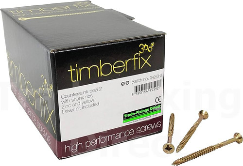 6.0 X 70 MM TIMBERFIX 360 - HIGH PERFORMANCE SCREWS BOX OF 100 POZI - MonkeyTools 6.0 X 70 MM TIMBERFIX 360 - HIGH PERFORMANCE SCREWS BOX OF 100 POZI - MonkeyTools
