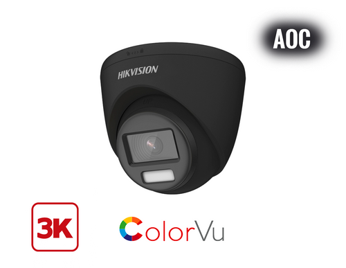 HIKVISION DS-2CE72KF0T-FS/B(2.8MM) - BLACK 3K ColorVu Audio Fixed Turret Camera - MonkeyTools