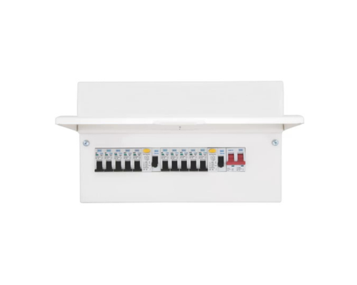 BRITISH GENERAL FORTRESS 16-MODULE 10-WAY POPULATED HIGH INTEGRITY DUAL RCD CONSUMER UNIT - MonkeyTools