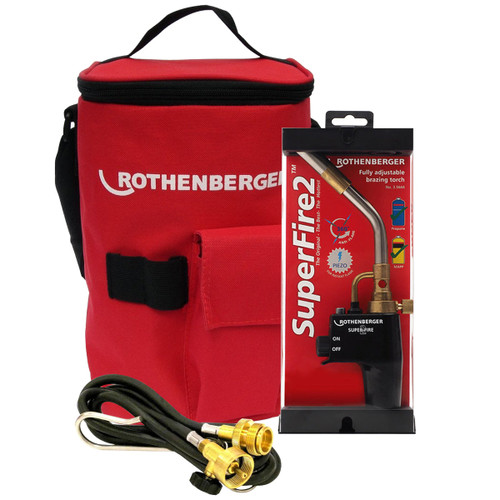 Rothenberger Super Fire 2 Gas Blow Torch 35644X With 1.5m Torch Extension Hose & Hot Tool Bag - MonkeyTools
