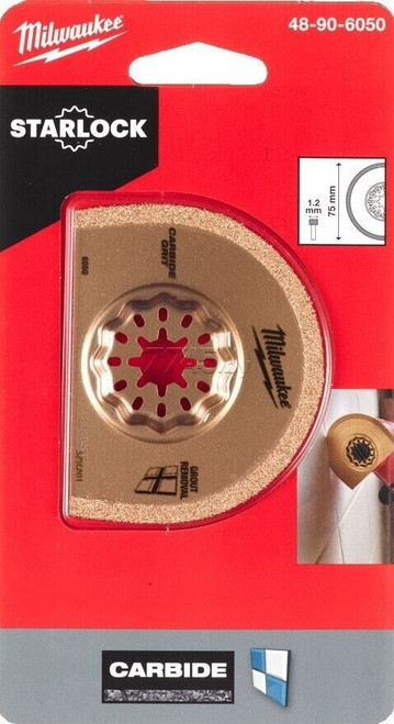 Milwaukee 48906050 75x20x1.2mm Starlock Grout Removal Multi Tool Blade - MonkeyTools Milwaukee 48906050 75x20x1.2mm Starlock Grout Removal Multi Tool Blade - MonkeyTools