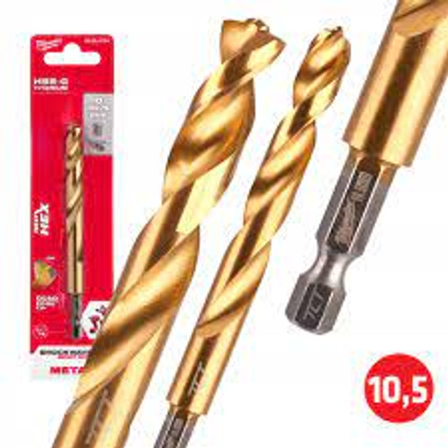 Milwaukee 10.5mm Red HEX Shockwave Impact Duty Metal HSS Titanium Bit 48894724 - MonkeyTools Milwaukee 10.5mm Red HEX Shockwave Impact Duty Metal HSS Titanium Bit 48894724 - MonkeyTools