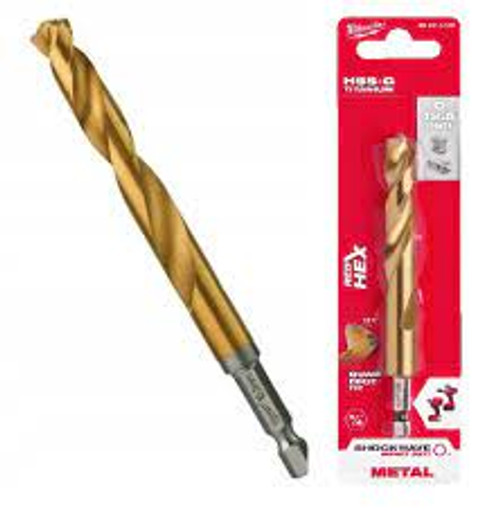 Milwaukee 12.5mm Red HEX Shockwave Impact Duty Metal HSS Titanium Bit 48894728 - MonkeyTools Milwaukee 12.5mm Red HEX Shockwave Impact Duty Metal HSS Titanium Bit 48894728 - MonkeyTools
