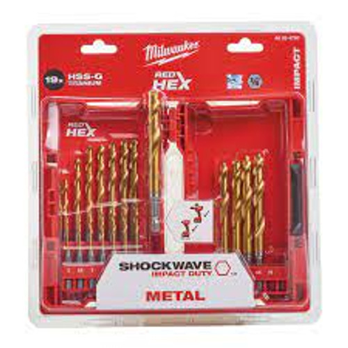 Milwaukee 48894760 Red Hex Shockwave HSS-Tin Metal Drill Bit Set 19pc - MonkeyTools Milwaukee 48894760 Red Hex Shockwave HSS-Tin Metal Drill Bit Set 19pc - MonkeyTools