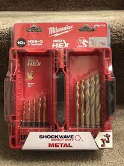 Milwaukee 48894759 SWave HSS-G Ti Metal Drill Bit - 10pc - MonkeyTools