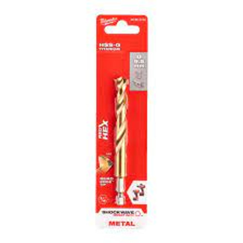 Milwaukee 9.5mm Red HEX Shockwave Impact Duty Metal HSS Titanium Bit 48894722 - MonkeyTools Milwaukee 9.5mm Red HEX Shockwave Impact Duty Metal HSS Titanium Bit 48894722 - MonkeyTools