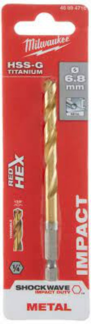 Milwaukee 6.8mm Red HEX Shockwave Impact Duty Metal HSS Titanium Bits 48894716 - MonkeyTools Milwaukee 6.8mm Red HEX Shockwave Impact Duty Metal HSS Titanium Bits 48894716 - MonkeyTools