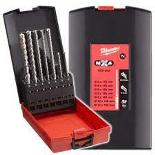 Milwaukee 4932478626 SDS-Plus MX4 Drill Bit Set (7 Pieces) - MonkeyTools Milwaukee 4932478626 SDS-Plus MX4 Drill Bit Set (7 Pieces) - MonkeyTools