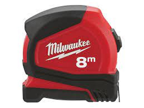 Milwaukee 4932459594 Pro Compact Tape Measure 8m Width 25mm Metric Only - MonkeyTools Milwaukee 4932459594 Pro Compact Tape Measure 8m Width 25mm Metric Only - MonkeyTools