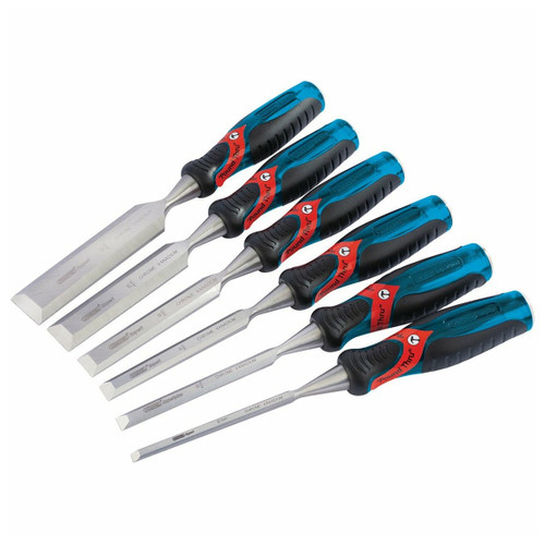 Draper 140mm Soft Grip 'Pound Thru' Bevel Edge Wood Chisel Set of 6 Piece - 70419 - MonkeyTools Draper 140mm Soft Grip 'Pound Thru' Bevel Edge Wood Chisel Set of 6 Piece - 70419 - MonkeyTools