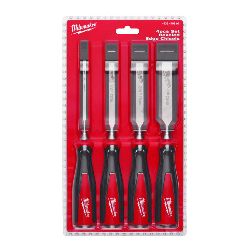 Milwaukee Beveled Edge Chisels Set 4 Piece 4932479897 - SPL - MonkeyTools Milwaukee Beveled Edge Chisels Set 4 Piece 4932479897 - SPL - MonkeyTools