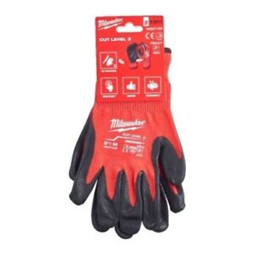 MILWAUKEE CUT LEVEL 3 DIPPED GLOVES MEDIUM - MILWAUKEE WORK GLOVES 4932471420 - MonkeyTools