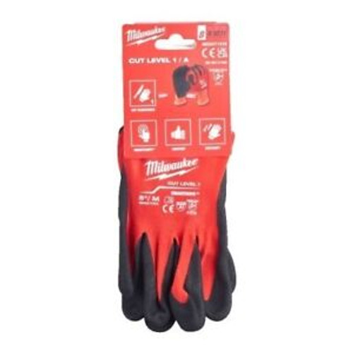 MILWAUKEE CUT LEVEL 1 DIPPED GLOVES 2XL LARGE - MILWAUKEE WORK GLOVES 4932471419 - MonkeyTools