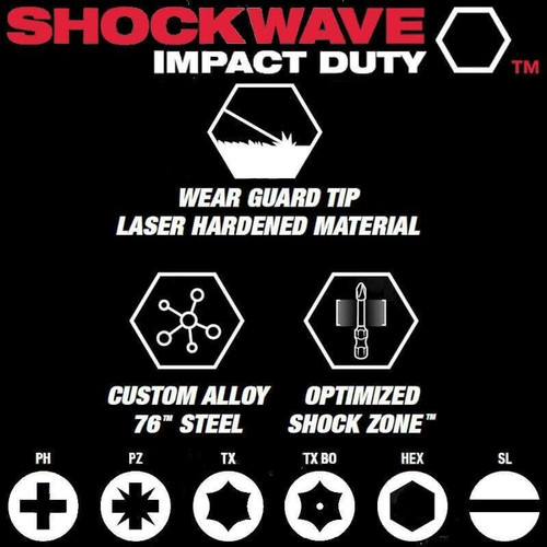 Milwaukee 4932472041 Shockwave PZ2 Screwdriver Bit - 25 Pack - MonkeyTools Milwaukee 4932472041 Shockwave PZ2 Screwdriver Bit - 25 Pack - MonkeyTools