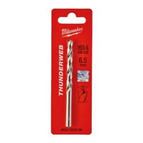 Milwaukee 4932352359 HSS-G 6.5mm x 101mm Thunderweb Metal Drill Bit Pack Of One - MonkeyTools