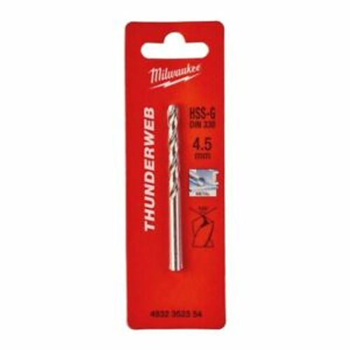 Milwaukee 4932352354 HSS-G 4.5mm x 80mm Thunderweb Metal Drilling Drill Bit - MonkeyTools