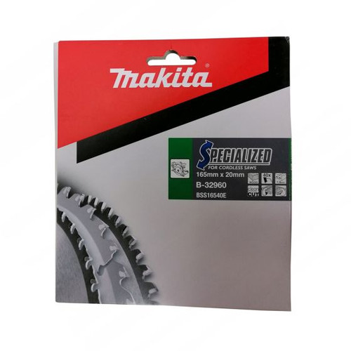 MAKITA B-32960 165MM X 20MM X 40T CIRCULAR SAW BLADE SPECIALIZED - MonkeyTools