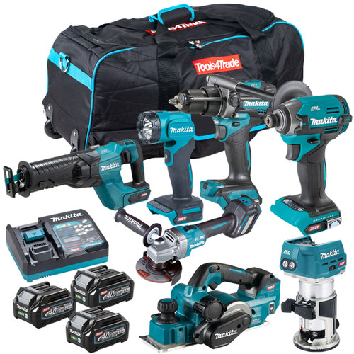 Makita 40V XGT 7 Piece Brushless Power Tool Kit with 3 x 2.5Ah Battery T4TKIT-16049 - MonkeyTools