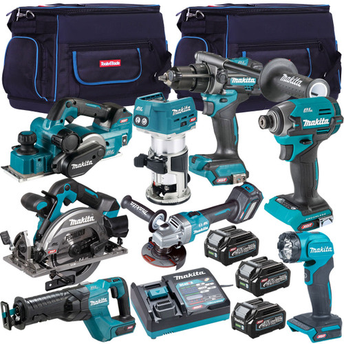 Makita 40V XGT 8 Piece Brushless Power Tool Kit with 3 x 2.5Ah Battery T4TKIT-16047 - MonkeyTools