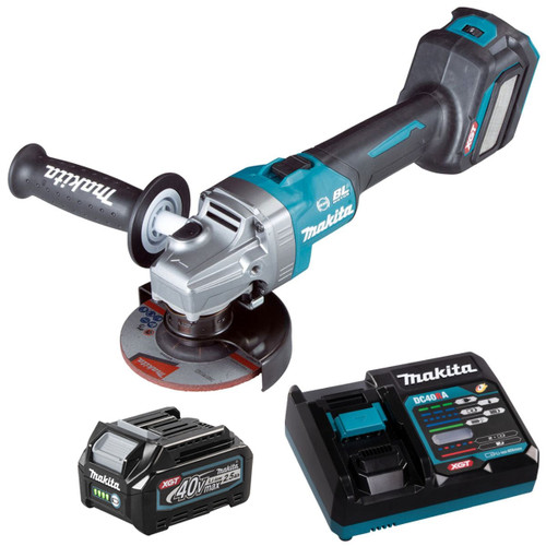 Makita GA022GZ 40V 115mm Brushless Angle Grinder With 1 x 2.5Ah Battery & Charger - MonkeyTools