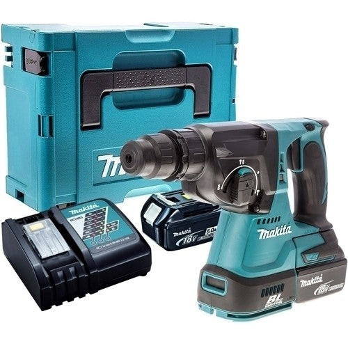 Makita DHR242Z 18V SDS+ Brushless Hammer Drill with 2 x 5.0Ah Batteries & Charger in Case - MonkeyTools