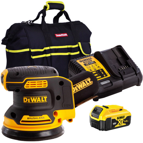 DeWalt DCW210N 18V Brushless 125mm Random Orbital Sander with 1 x 5.0Ah Battery & Charger in Bag - MonkeyTools