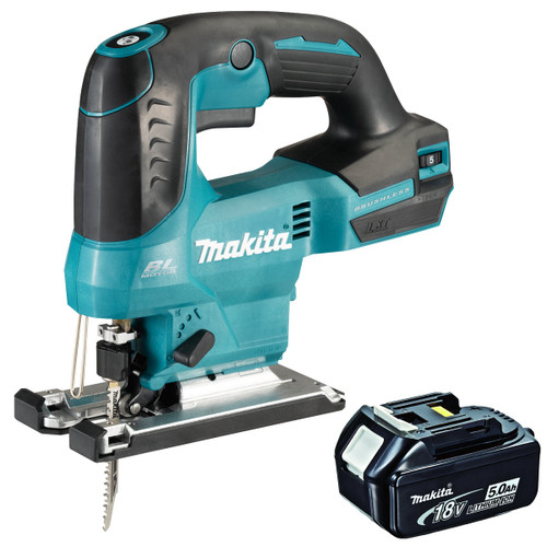 Makita DJV184Z 18V Brushless Top Handle Jigsaw with 1 x 5.0Ah Battery Makita DJV184Z 18V Brushless Top Handle Jigsaw with 1 x 5.0Ah Battery