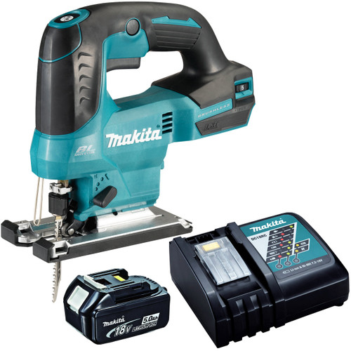 Makita DJV184Z 18V Brushless Top Handle Jigsaw with 1 x 5.0Ah Battery & Charger Makita DJV184Z 18V Brushless Top Handle Jigsaw with 1 x 5.0Ah Battery & Charger