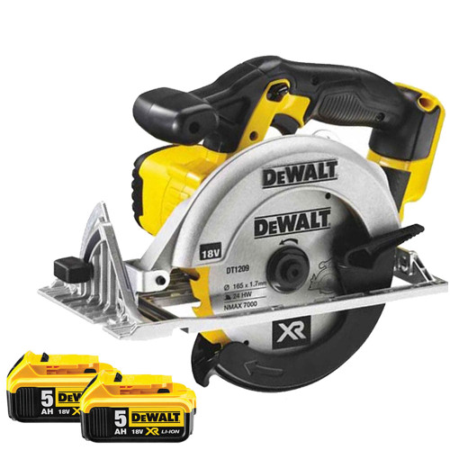 Dewalt DCS391N 18V 165mm Circular Saw With 2 x 5.0Ah Batteries - MonkeyTools
