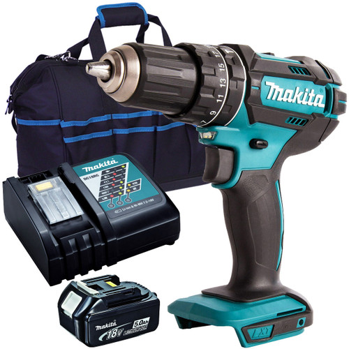 Makita DHP482Z 18V 2 Speed Combi Drill with 1 x 5.0Ah Battery Charger & Bag - MonkeyTools