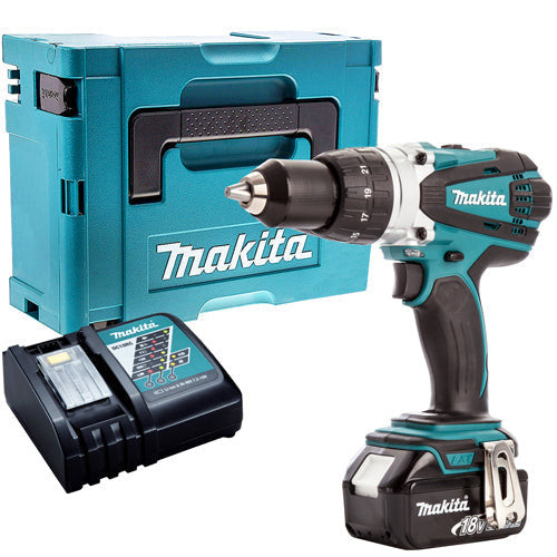 Makita DHP458Z 18V Combi Drill with 1 x 5.0Ah Battery & Charger in Case - MonkeyTools