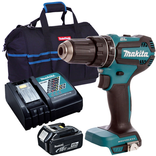 Makita DHP485Z 18V Brushless 2-speed Combi Drill with 1 x 4.0Ah Battery, Charger & Bag - MonkeyTools