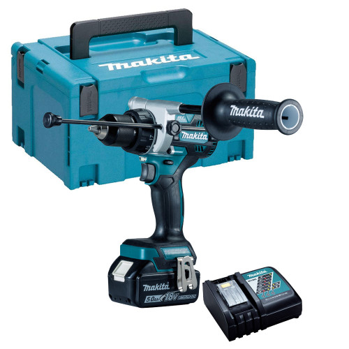 Makita DHP486Z 18V Brushless Combi Drill with 1 x 5.0Ah Battery Charger & Type 3 Case - MonkeyTools