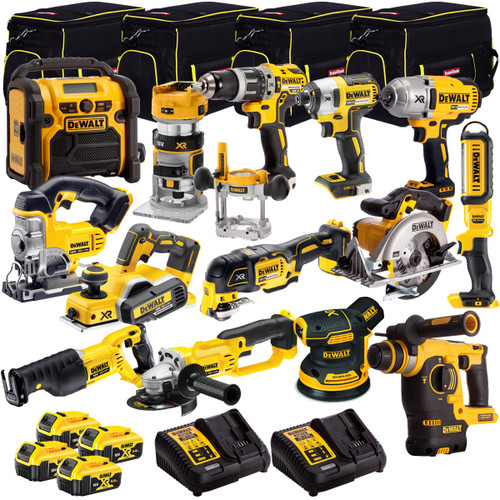 Dewalt 18V 14 Piece Power Tool Kit with 4 x 5.0Ah Batteries T4TKIT-488 - MonkeyTools