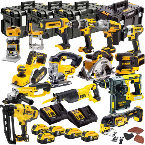 Dewalt 18V 14 Piece Power Tool Kit with 5 x 5.0Ah Batteries T4TKIT-4818 - MonkeyTools