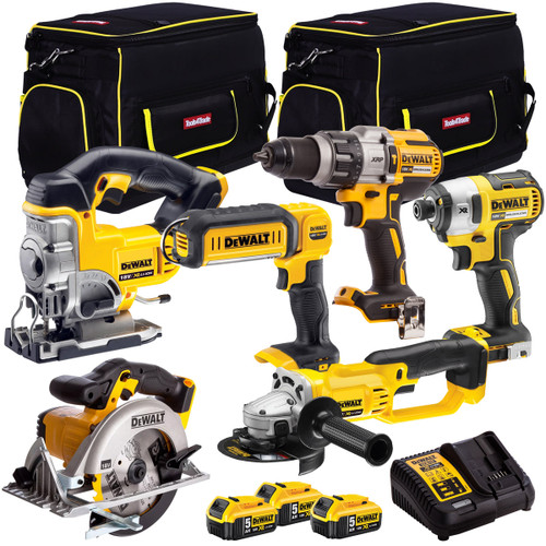 Dewalt DCK694P3-GB 18V XR 6 Piece Kit 3 x 5.0Ah Batteries with Charger & Bag - MonkeyTools